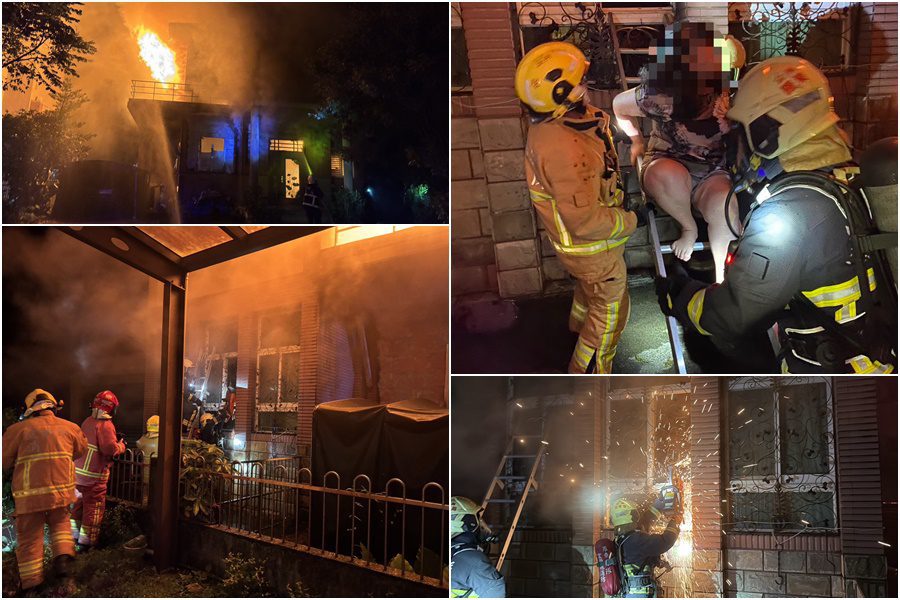 影音/五結民宅凌晨火警 一家三代四人嗆傷送醫