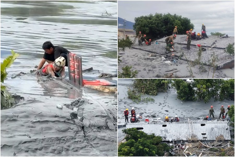 影音/馬太鞍堰塞湖潰壩重創光復 至9/26晚間已15死 持續搜救8位失蹤者