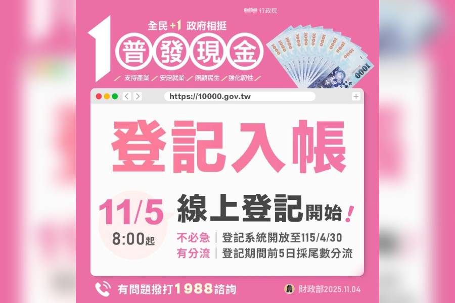 =普發一萬元明起開放登記 請領懶人包一次看
