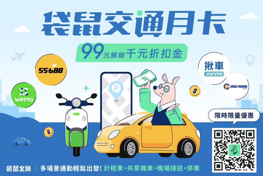 Gogolook新服務     袋鼠金融推「交通月卡」99元     四交通品牌折扣總值破千
