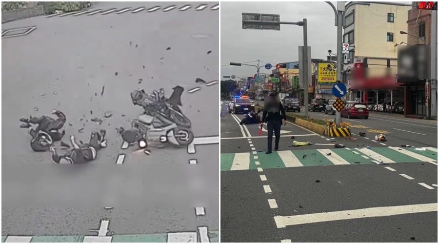 影音/兩重機相撞 車毀人傷 1人無生命跡象