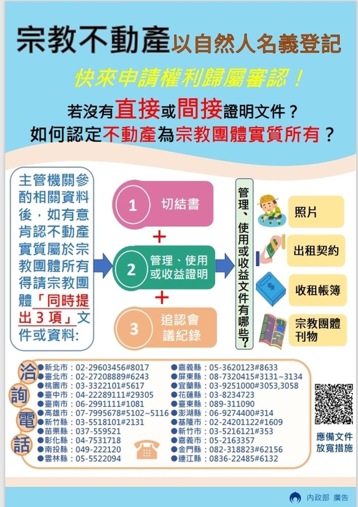 延長申請期限至115年 劉世芳呼籲宗教團體積極完成申請