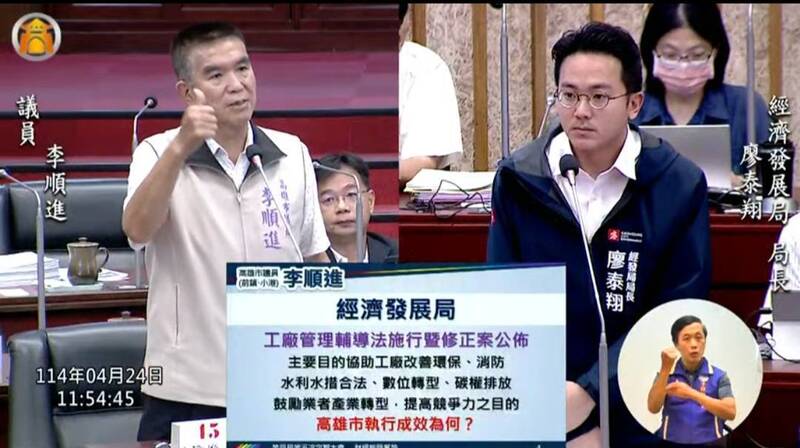 李順進質詢聚焦草衙開發、大南星機場、高銀營運與工廠輔導 籲市府強化執行效率
