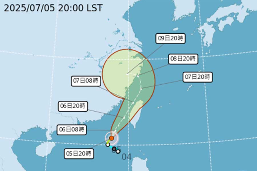 發布颱風丹娜絲海陸警 高屏、台南、嘉義縣市、澎湖縣7/6停班停課