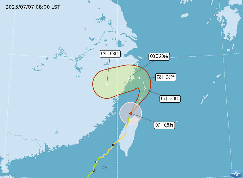 丹娜絲颱風減弱　陸上警戒剩下北部8縣市