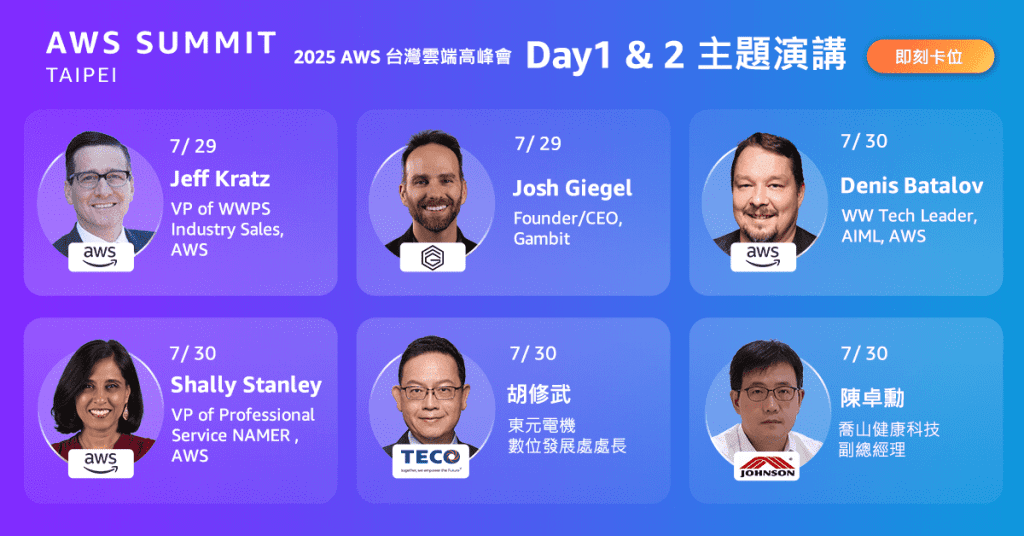 最後報名機會！2025 AWS 台灣雲端高峰會即將登場  4 大亮點搶先看！